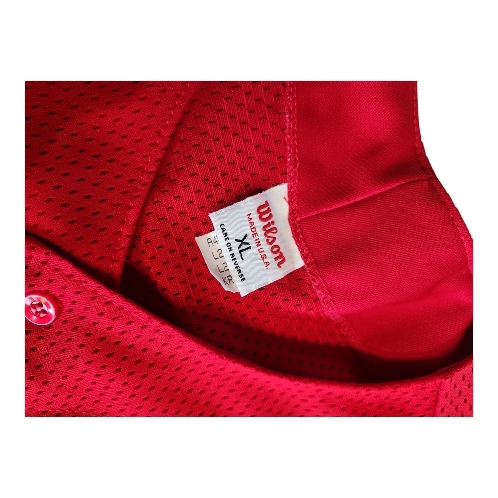 Wilson Blazers Red Baseball Jersey Size XL | Button Front Team Sports Shirt - Picture 7 of 9